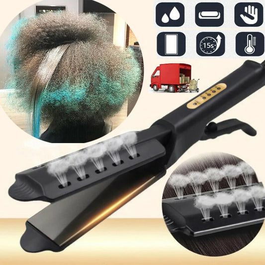 Hair Straightener Four-Gear Temperature Adjustment Ceramic Tourmaline Ionic Flat Iron Hair Straightener for Women Widen Panel