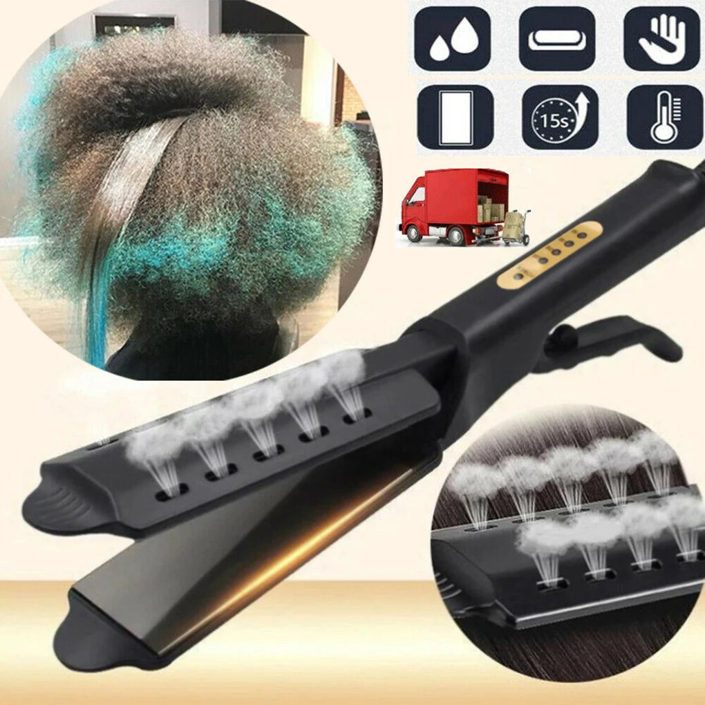 Hair Straightener Four-Gear Temperature Adjustment Ceramic Tourmaline Ionic Flat Iron Hair Straightener for Women Widen Panel